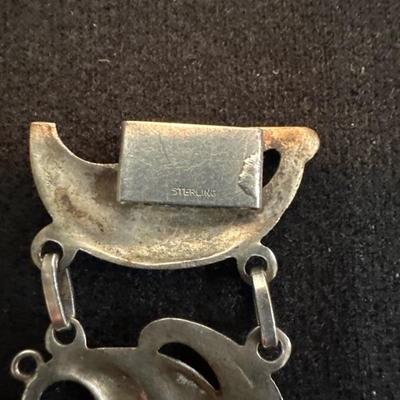 Lot 1021 sterling bracelet and earrings