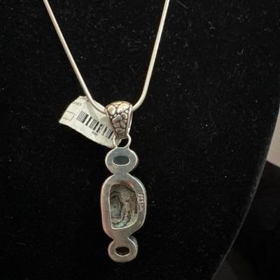 Lot 1024 925 necklace and abalone pendant
