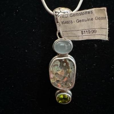 Lot 1024 925 necklace and abalone pendant