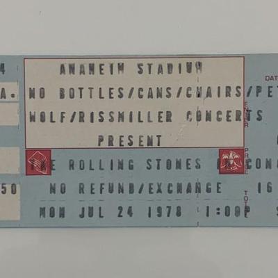 Rolling Stones ticket Anaheim Stadium &/24/78