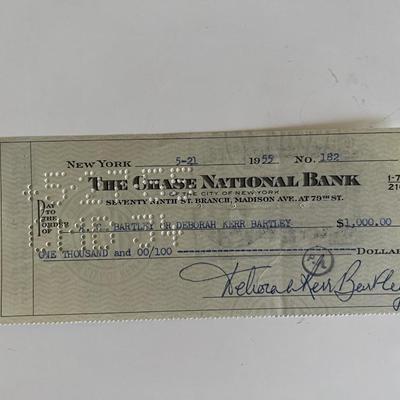 Deborah Kerr signed check