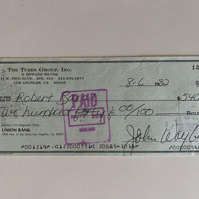 John Waybill signed check