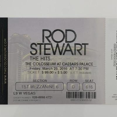 Rod Stewart ticket Caesars Palace 3/25/16