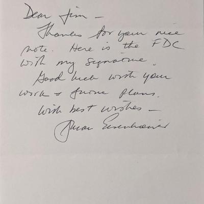 Susan Eisenhower Signed Hand Written Note