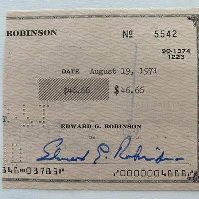 Edward G. Robinson signed check