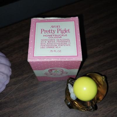 VINTAGE LOVABLE SEAL "HERES MY HEART" COLOGNE-PRETTY PIGLET "HONEYSUCKLE" COLOGNE-MORE