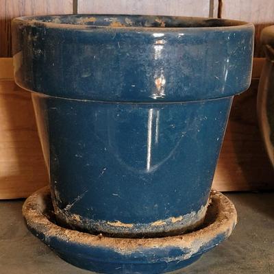 Blue & Green Ceramic Flower Pots
