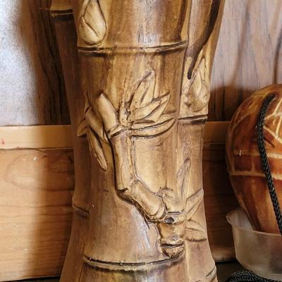 Ceramic Bamboo Planter/Vase & Gourd Hanging Planter