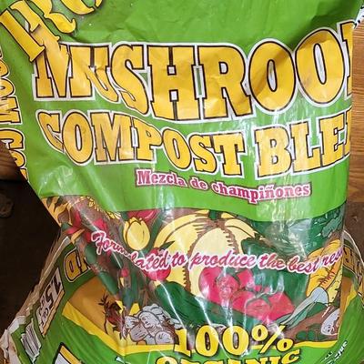 Turf Builder, Seven Insecticide, and Mushroom Compost