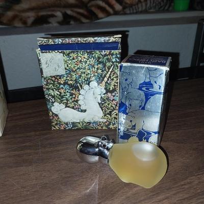 VINTAGE BABY HIPPO "TOPAZE'-NOSTALIC GLOW-ROSEPOINT BELL AND UNICORN
