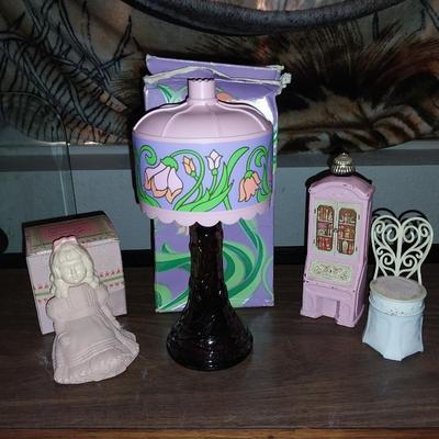 VINTAGE PRECIOUS PRICILLA-LAMP-HUTCH AND CHAIR