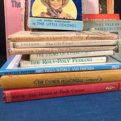 LOT 10D: Vintage Children's Books - Shirley Temple, Beatrix Potter, A. A. Milne's The House at Pooh Corner, Joan Walsh Anglund & More
