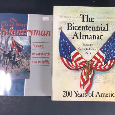 LOT 11D: Vintage US History Books & Bicentennial Flag