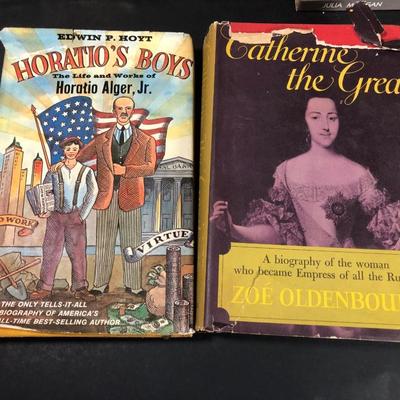 LOT 12D: Vintage Biography Books - Catherine the Great, Horatio Alger, Marie Antoinette, Bette Davis & More