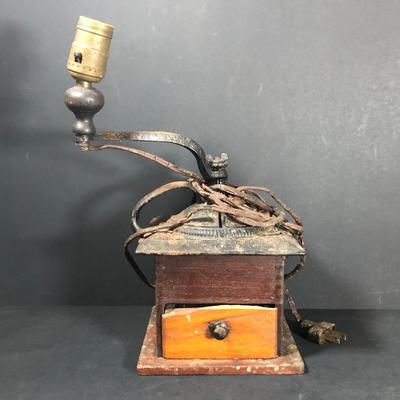 LOT 34D: Vintage/Antique Coffee Mill Lamp