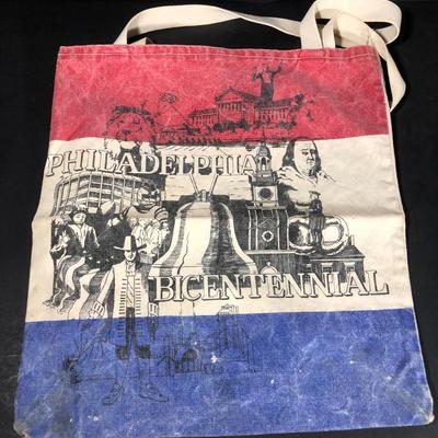 LOT 36D: Vintage Philadelphia Books, Fairmount Park Print & Canvas Bag