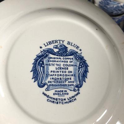 LOT 38D: Vintage Liberty Blue Dishware
