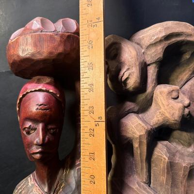 LOT 41L: Haiti Souvenirs - Wooden Statues, VHS & T-shirt
