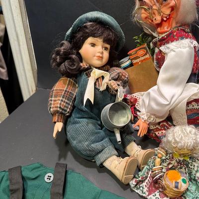 LOT 43L: Collection of Vintage Dolls- Porcelain & More