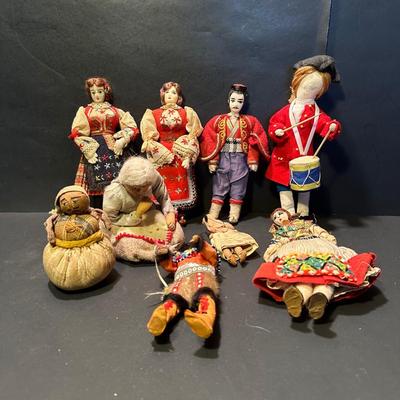 LOT 46L: Vintage Handmade Foreign Dolls