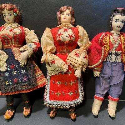 LOT 46L: Vintage Handmade Foreign Dolls