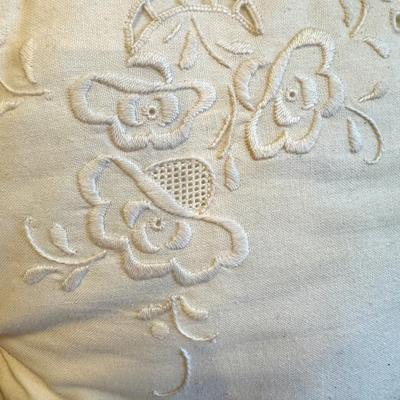Vintage Needlepoint Heart Pillows with Lace Borders