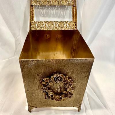 Vintage Gold Tone Floral Kleenex Cover