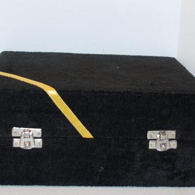 Vintage Pair of Goblets In Black Hinged Case 10" x 7 1/2" x 4 1/4"