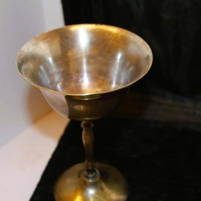 Vintage Pair of Goblets In Black Hinged Case 10" x 7 1/2" x 4 1/4"