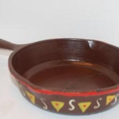 Handpainted "Wolf & Cubs" Iron Skillet 6 1/2 Diameter