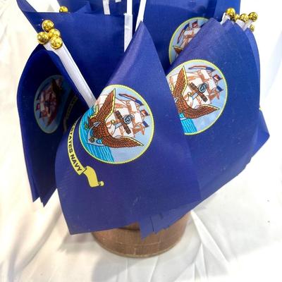 30+ Navy Yard Flags in Wood Barrel