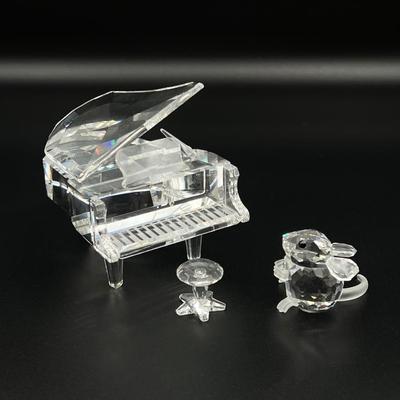 SWAROVSKI ~ Pair (2) Crystal Piano & Mouse