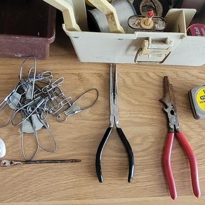 Tackle Box filled with Tackle, Line, Weights, and Much More