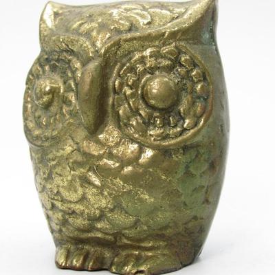 Vintage Brass Owl Figurine