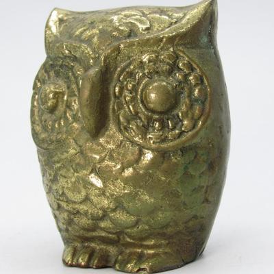 Vintage Brass Owl Figurine