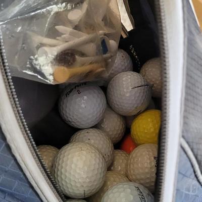 Taylor Made Golf Bag filled with Great Clubs, Gold Balls, & Tees