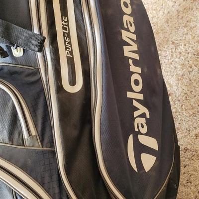 Taylor Made Golf Bag filled with Great Clubs, Gold Balls, & Tees