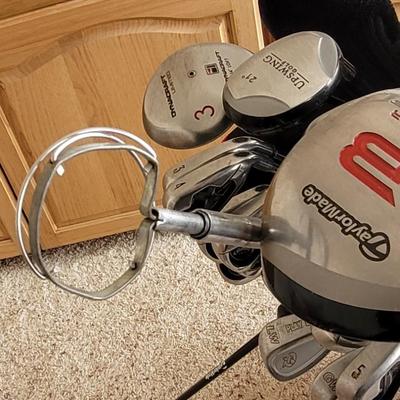 Taylor Made Golf Bag filled with Great Clubs, Gold Balls, & Tees