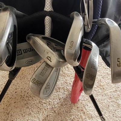 Taylor Made Golf Bag filled with Great Clubs, Gold Balls, & Tees