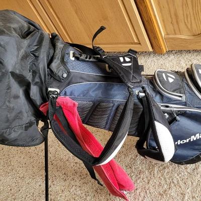 Taylor Made Golf Bag filled with Great Clubs, Gold Balls, & Tees