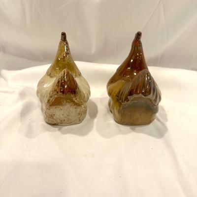 Vintage Ceramic Glazed Chickens