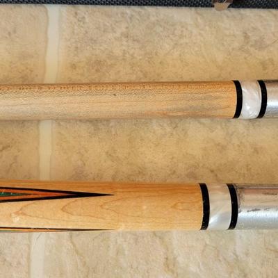 Pool Stick with Mother of Pearl Design &Case