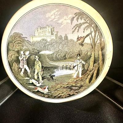 â€œPheasant Shootingâ€ Vintage Ceramic Pot Lid