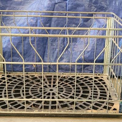 Vintage Metal Milk Crate