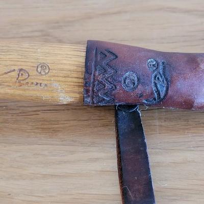 Vintage J Marttiini, Finland Fillet Knife with Tooled Leather Sheath