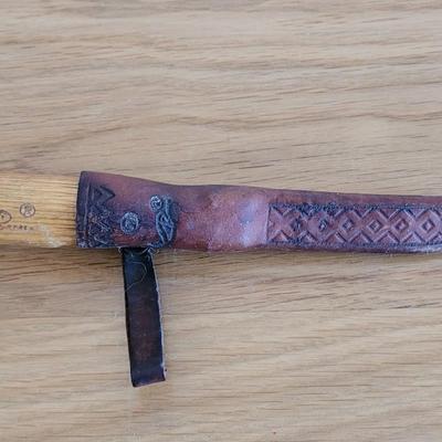 Vintage J Marttiini, Finland Fillet Knife with Tooled Leather Sheath