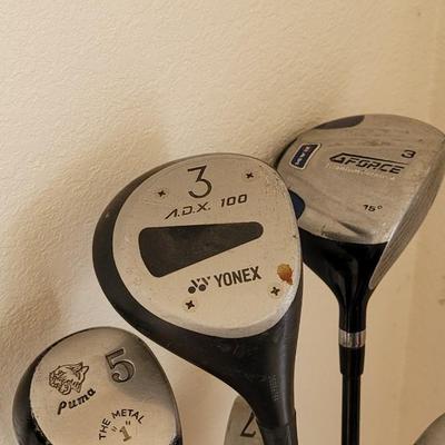 Vintage Golf Bag with Contemporary Clubs