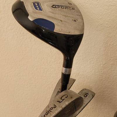 Vintage Golf Bag with Contemporary Clubs
