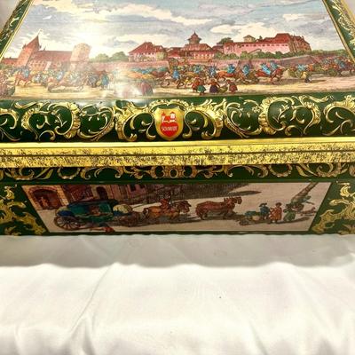 Large E.OTTO SCHMIDT Biscuit Cookie Tin Box Nurnberg Germany 1985