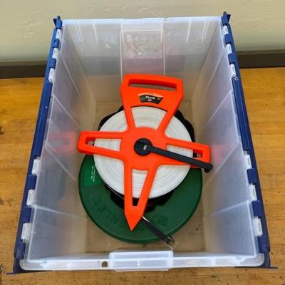Lot 1213 Steel fish tapes and measuring tape